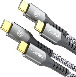USB Type C ケーブル【1M/2本】タイフc ケーブル【PD& QC3.2対応 100W急速充電】USB C-Cけーぶる たいふc usb cけーぶる iPhone 17 16 15 Pro Max,MacBook Pro/Air iPad Pro、Samsung Galaxy S24/S23/S22/S21,Sony,Google Pixel,type c機器と互換性があり(グレー)