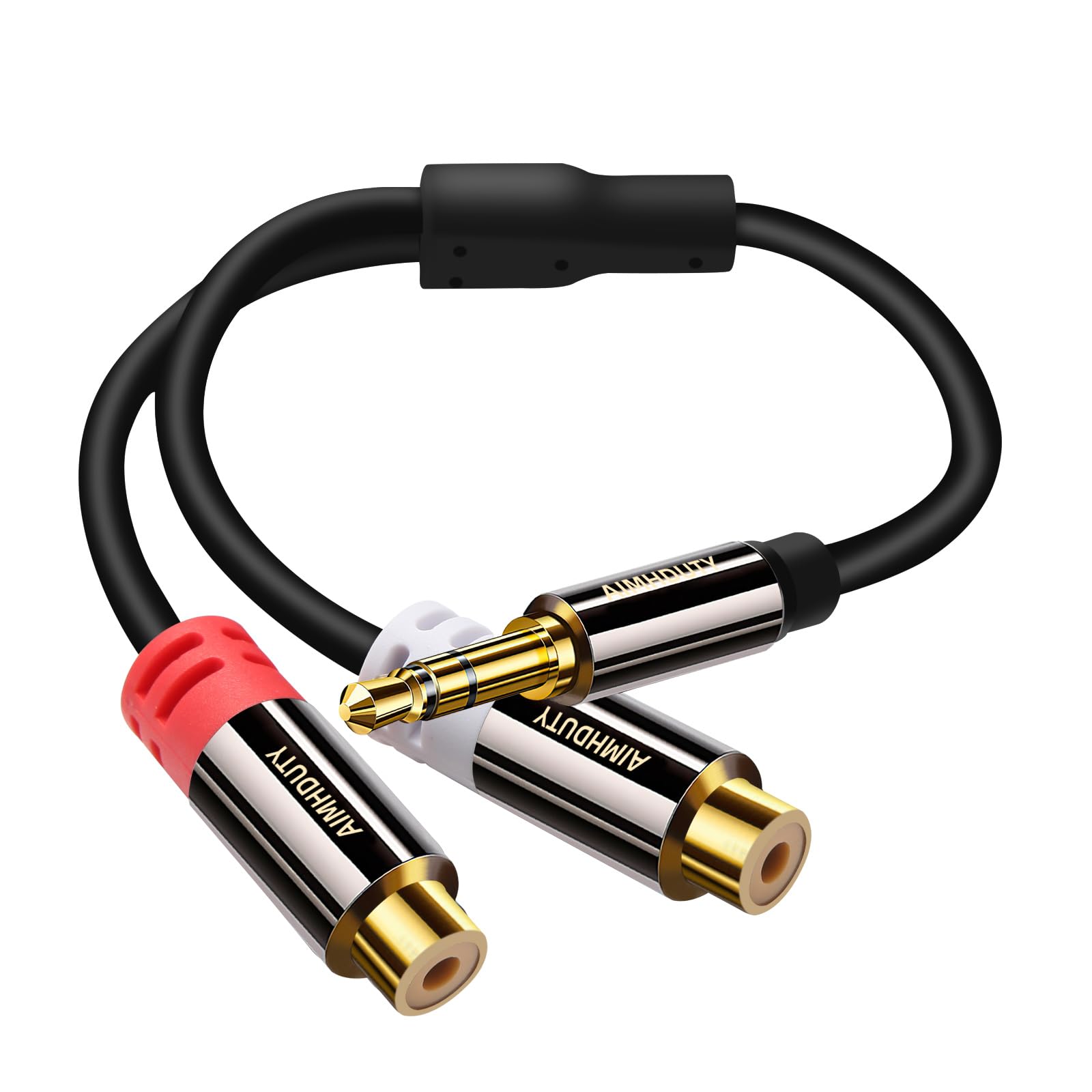 Cavo splitter da RCA a Aux, adattatore audio stereo da maschio 3,5 mm a 2RCA femmina, connettore da 1/8 a RCA, cavo audio stereo ausiliario Hi-Fi per iPhone, tablet, computer, MP3