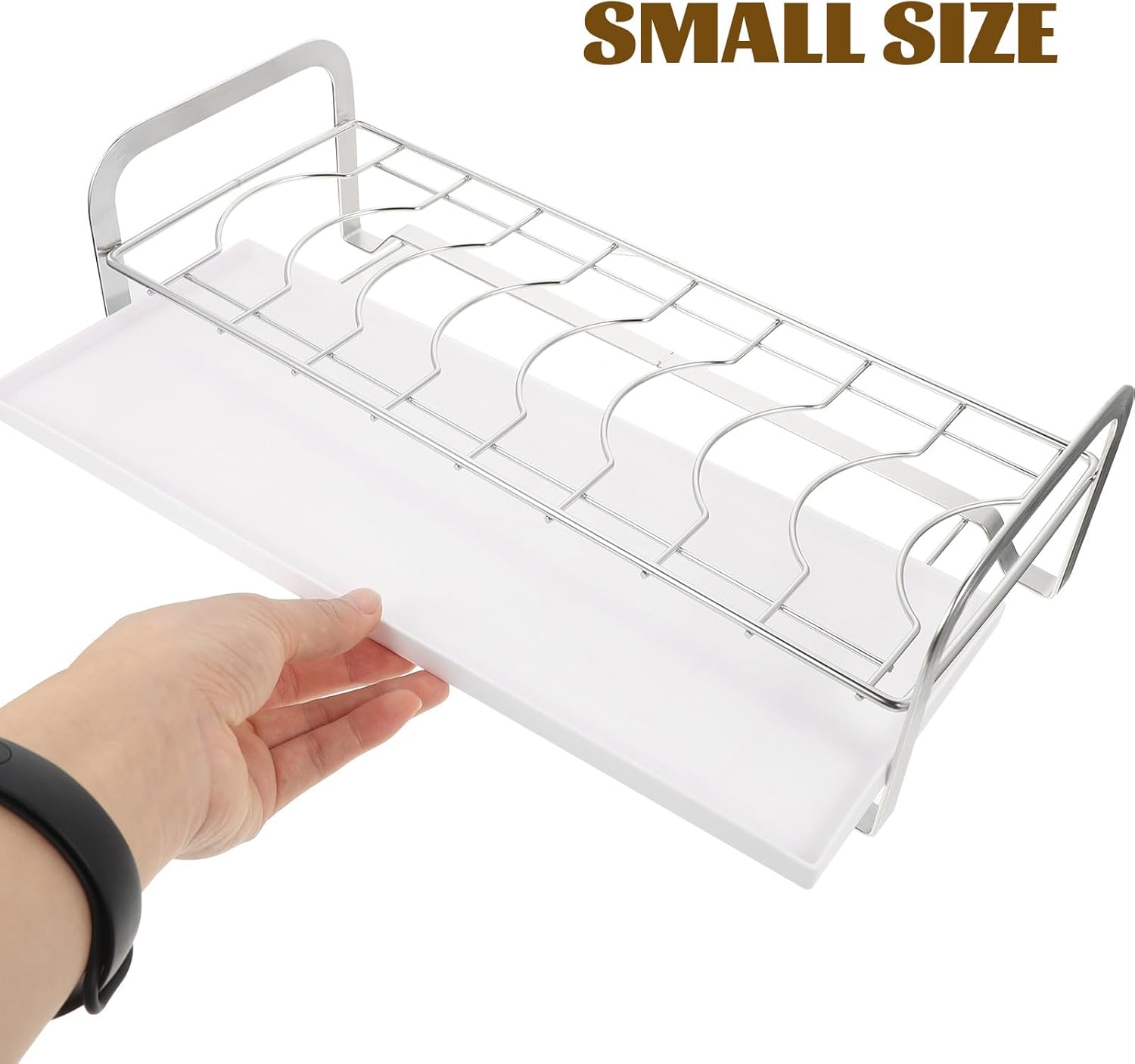 Stainless Steel Dish Drying Rack with Drainboard, 8-Position Kitchen Counter Tableware Drainer Holder, Practical Kitchen Dish Rack for Organized Storage and Fast Drying