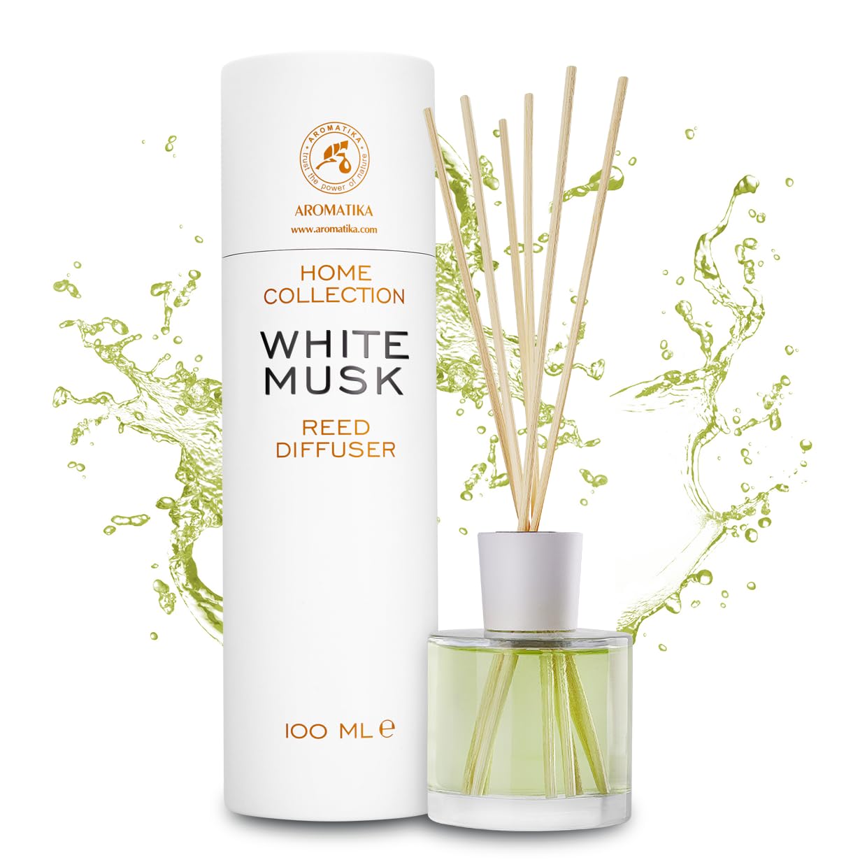 Reed Diffuser White Musk 3.4 Fl Oz - Room Fragrance - Home Fragrance - Air Freshener - Scented Diffuser - Pure Aroma - Gift - Aromatherapy - Spa - Home - Office - Boutique