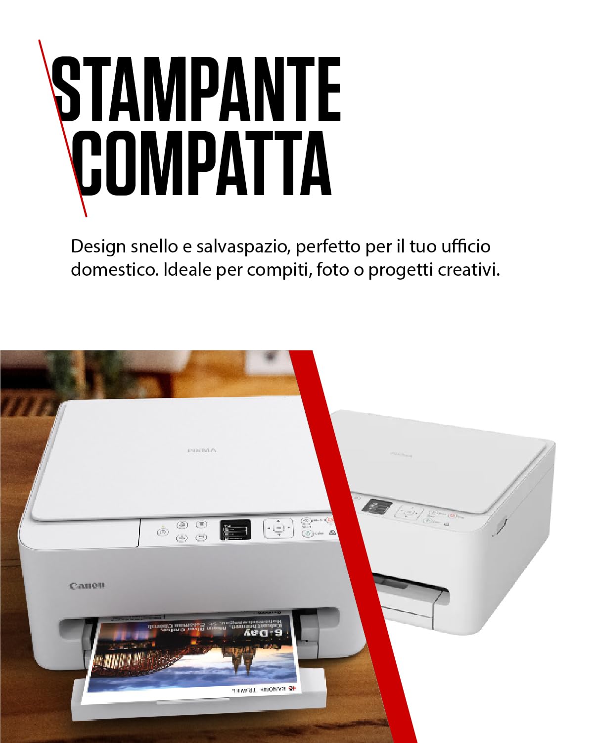 Canon PIXMA TS6550I Stampante Multifunzione Wi-Fi Display OLED 1,42 Carta Fotografica A4 SG-201 5 Fogli