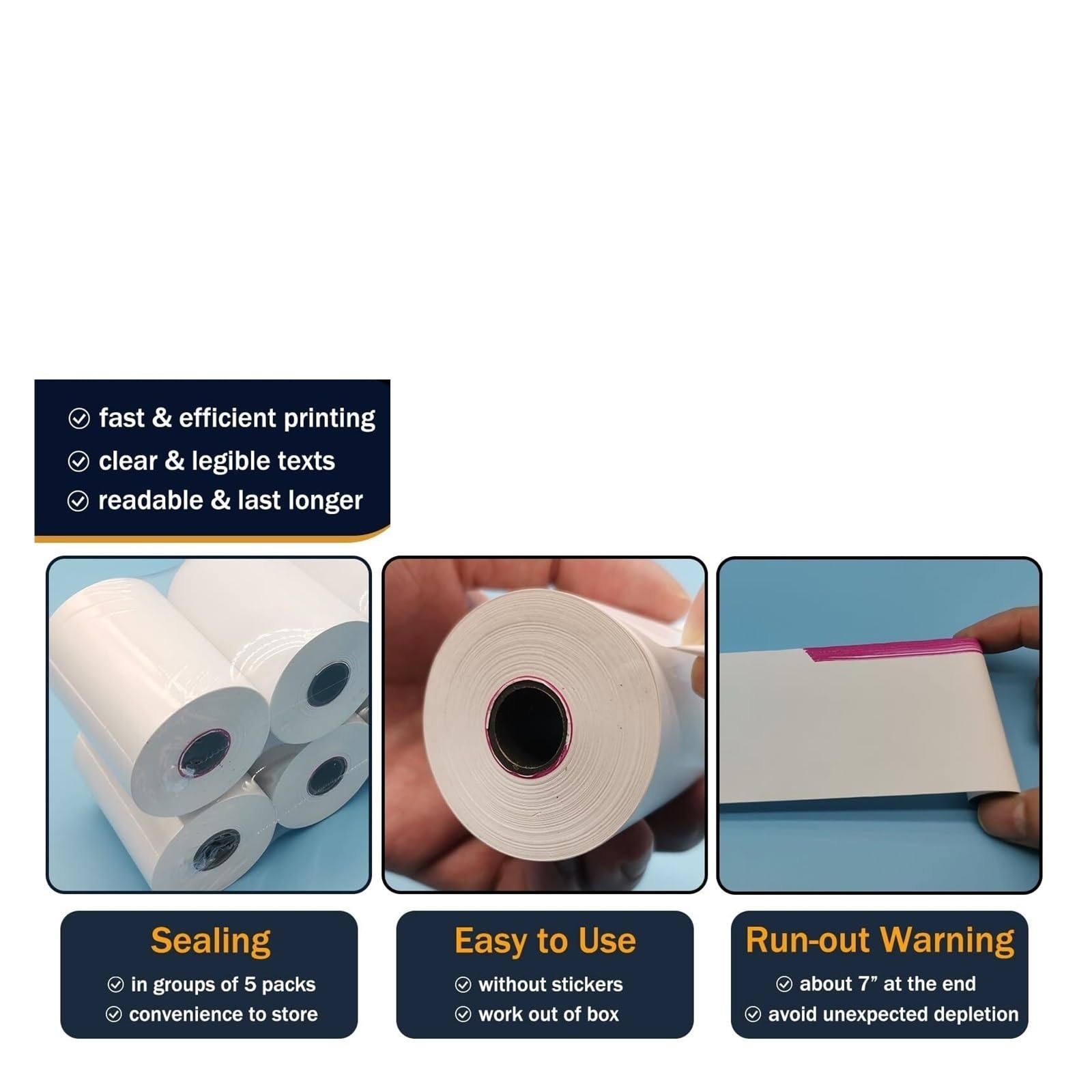 Thermobelegpapierrollen fuer Registrierkassen und POS-Drucker | 50 Rollen fuer Belegdruck