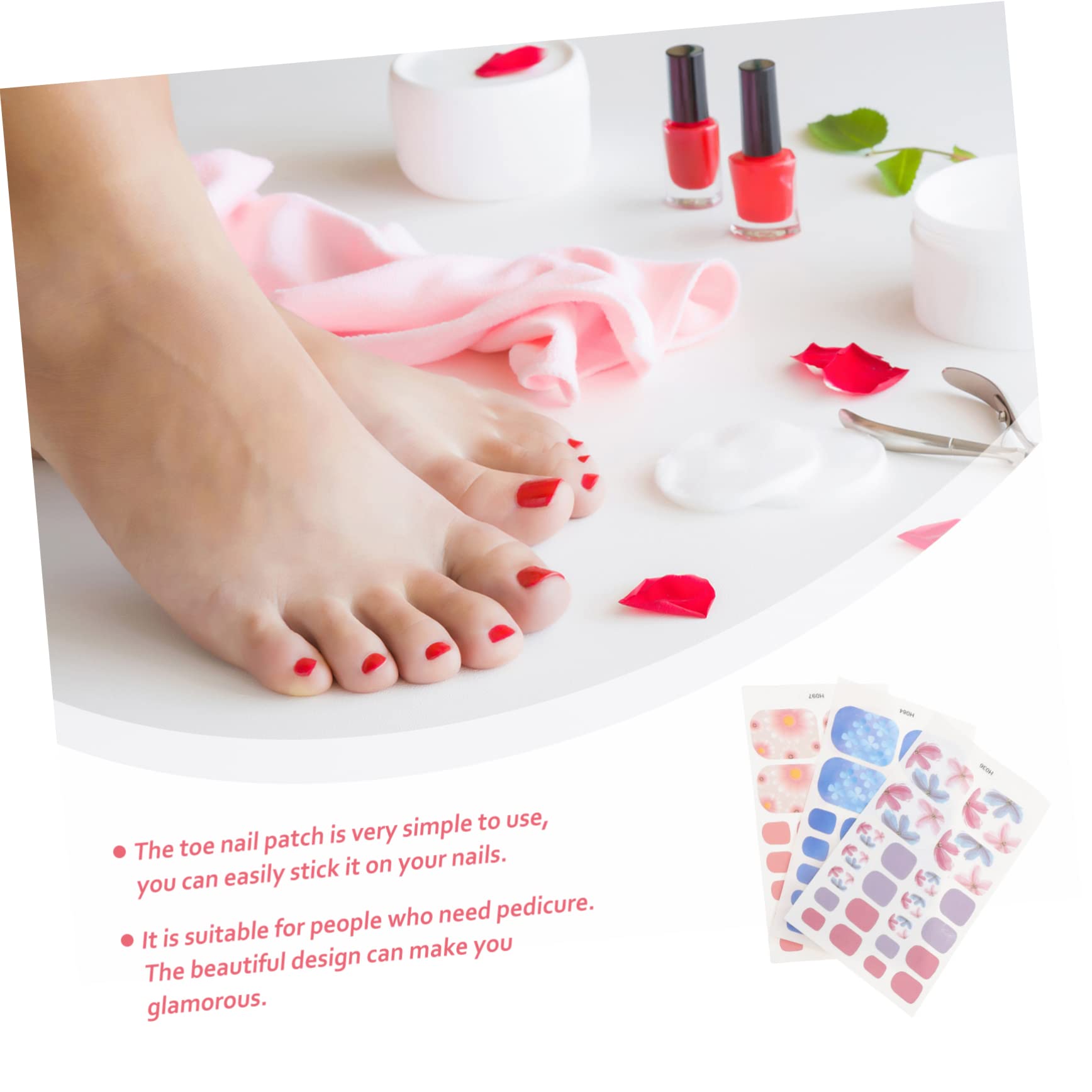 Beaupretty 30 Hojas De Pegatinas Para Uñas De Los Pies Gel De Esmalte De Uñas Puntas De Uñas Postizas Pegatinas De Manicura Francesa Pegatinas Para Uñas De Los Pies Pegatinas De Verano