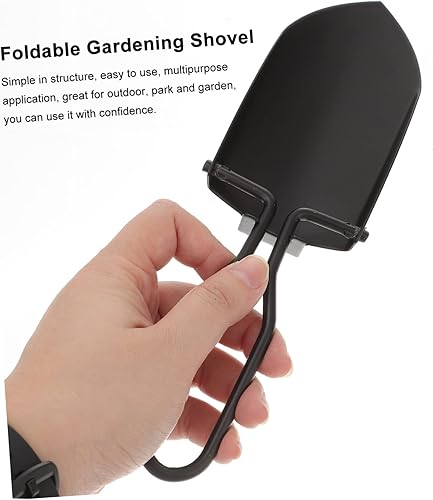 Miniatura 9 de Mini paleta de jardín plegable de acero inoxidable, mini palas, práctica pala de camping para jardinería viene con bolsa de almacenamiento