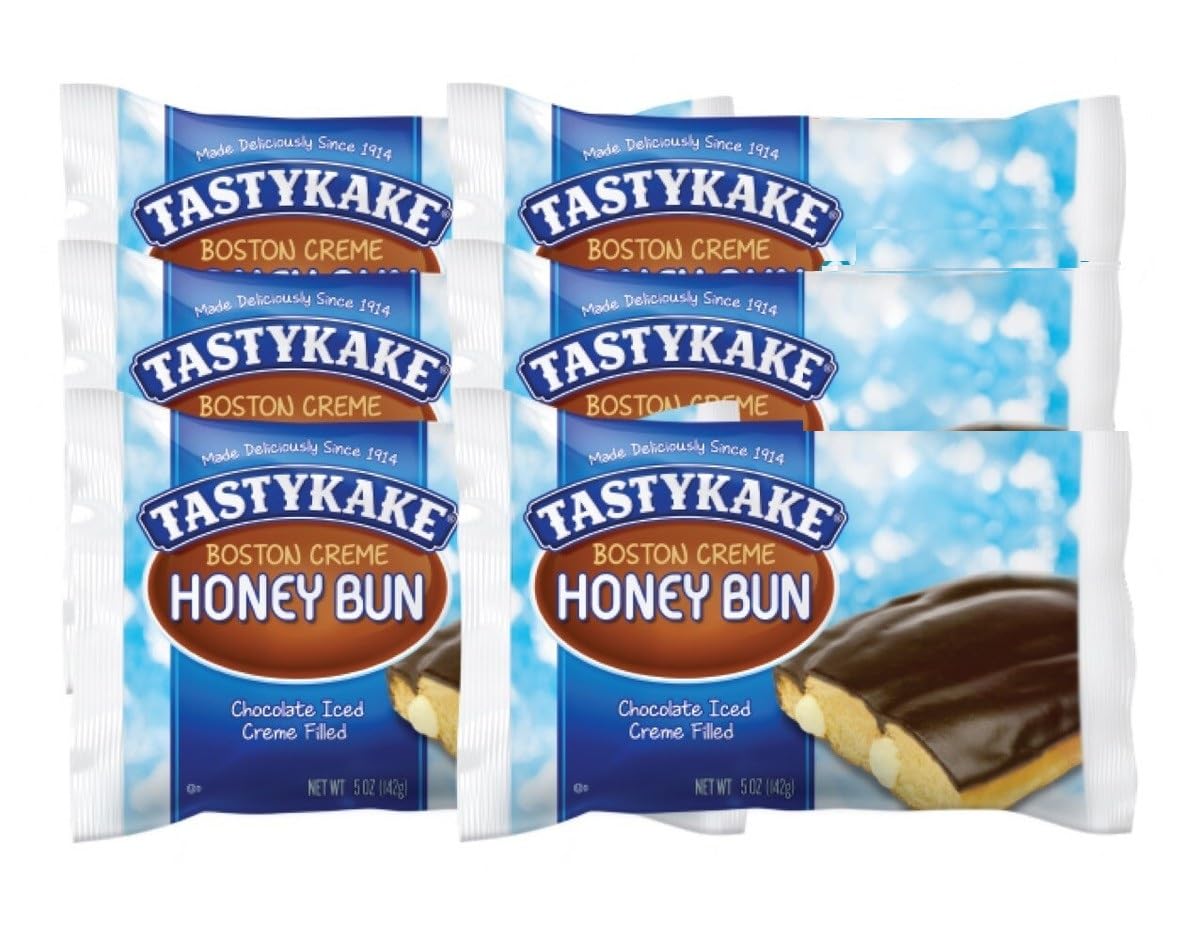 TastyKake Boston Creme Honey Buns -Pack of 6