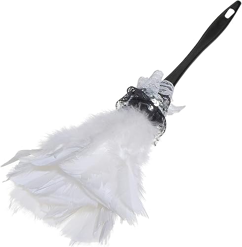 Miniatura 3 de Skeleteen Accesorio de limpieza de plumas, escoba de polvo de plumas blancas suaves, accesorios de disfraz para disfraces de criada francesa