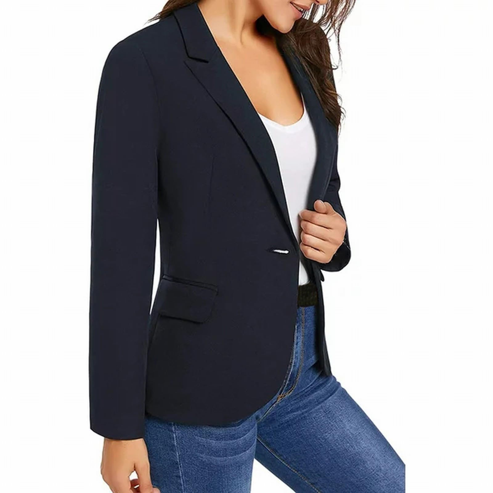 Blazer da donna chic ed elegante curvy, giacca a maniche lunghe