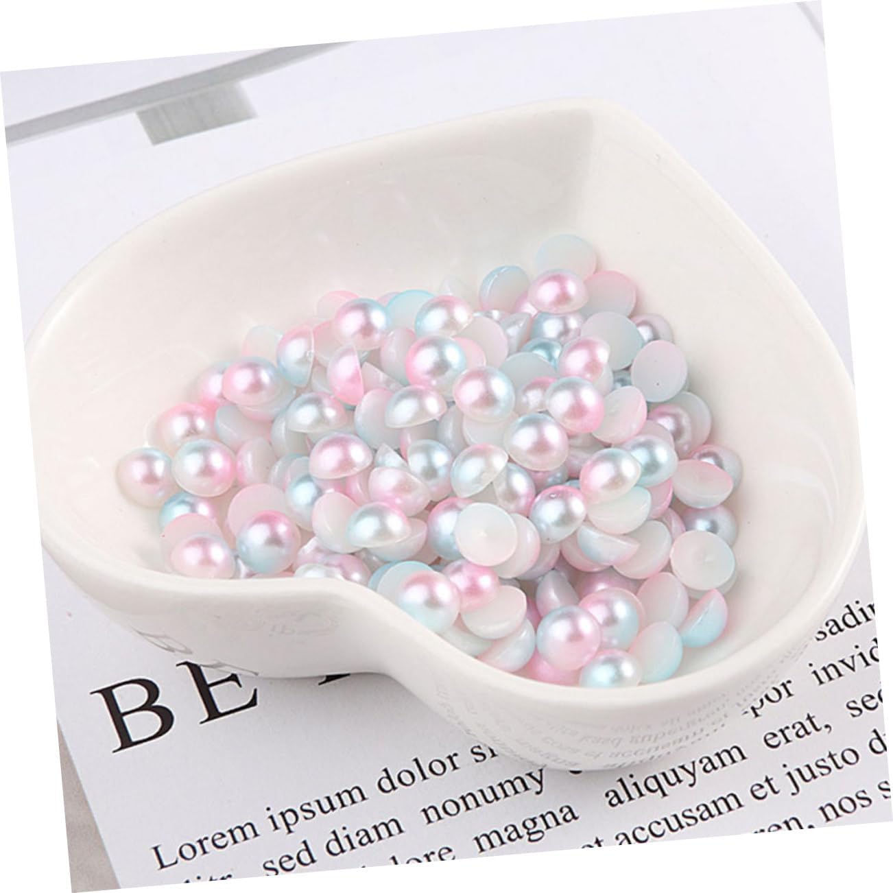 3sets Nail Art Jewelry Gems Pearls Cabochons Semicircle for Craft 1200pcs*3