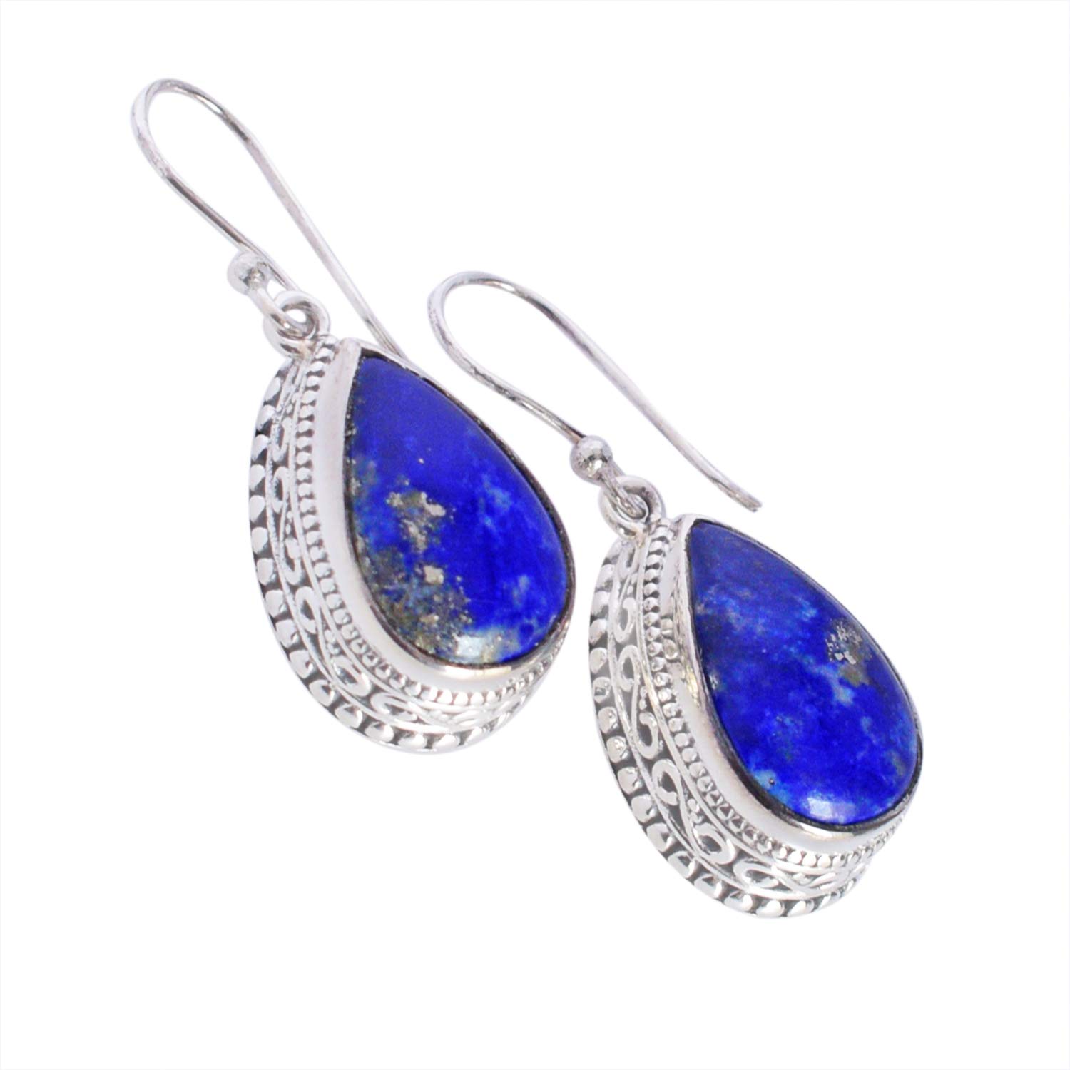 Orecchini Pendenti Donna In Pietra Lapislazzuli Naturale - Cristallo A Goccia - Gioielli In Gemma - Regalo Energia Positiva