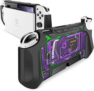 Mumba Nintendo Switch OLED 2021用 ケース 有機ELモデル TPUグリップ 保護カバー ドッキング可能 アクセサリー Nintendo Switch OLEDとJoy-Con コントローラー対応 [Blade シリーズ]