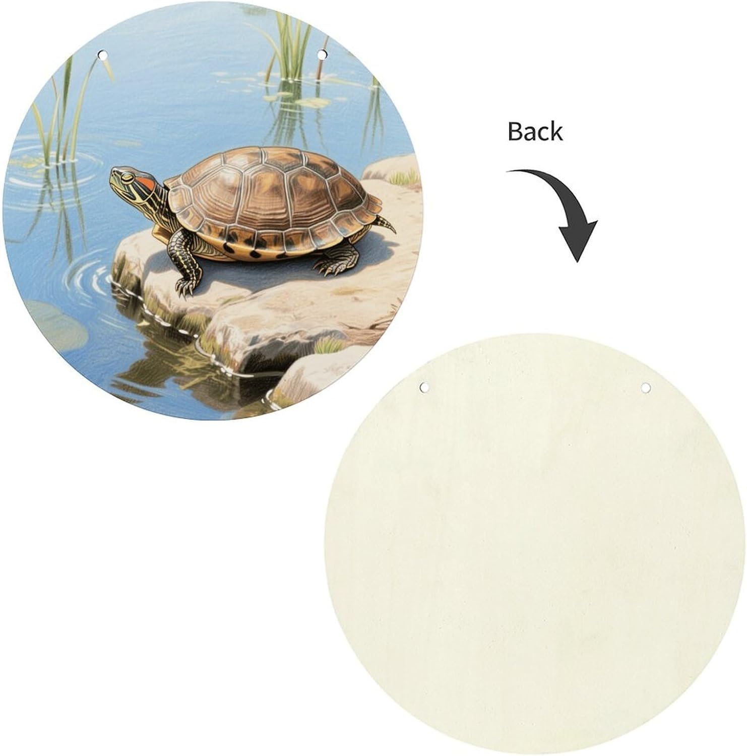 The Sun-Bathing Turtle Painting Wood Painting