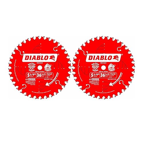Freud D0536X Diablo - Hoja de sierra inalámbrica con acabado ATB de 5-3/8 pulgadas y 36 dientes (paquete de 2)