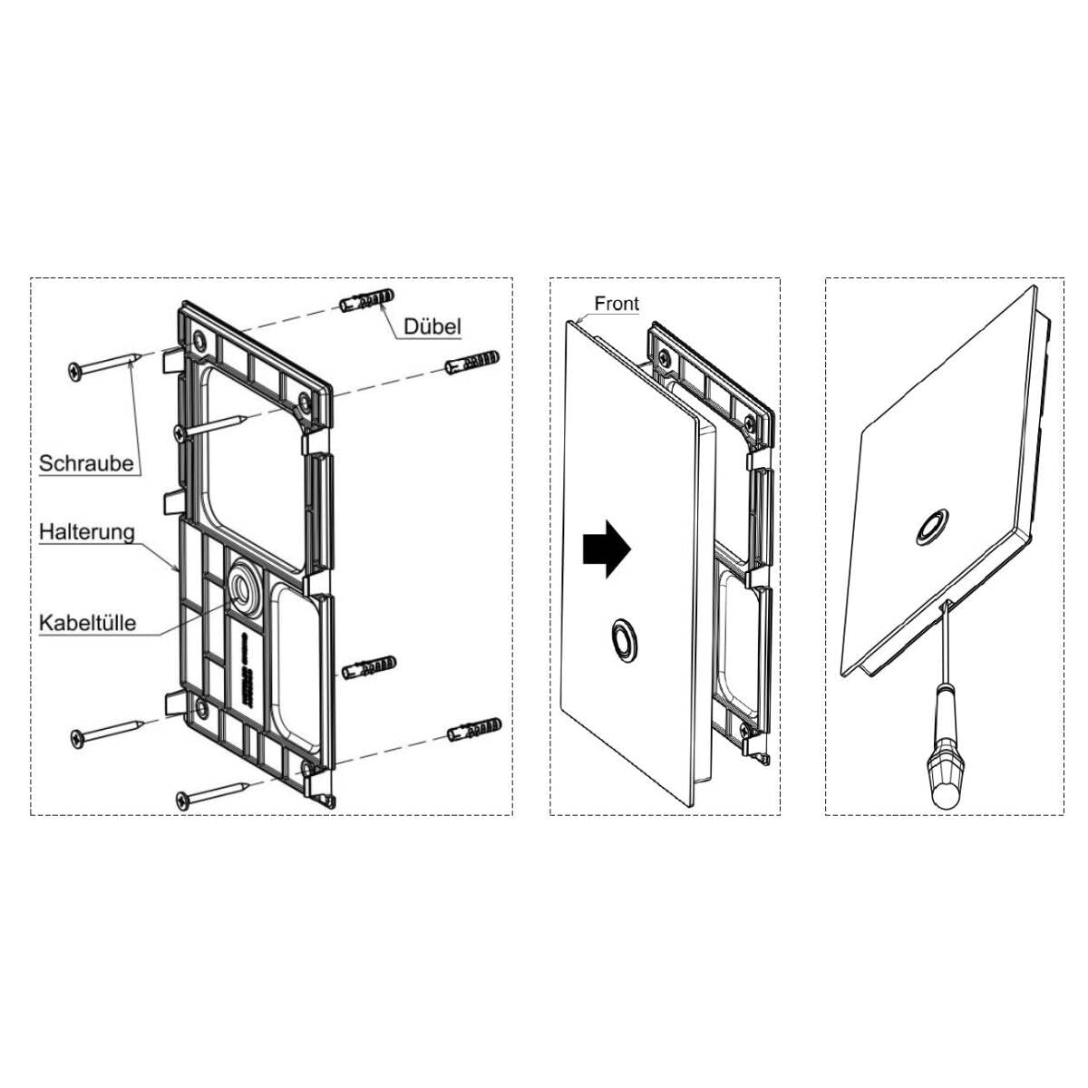 Metzler Hochwertige Türklingel Aufputz Anthrazit mit Namen Gravur 3D Anpassung - rostfreier Edelstahl - geschliffen Korn - LED Hausnummer - wasserfester Led Taster