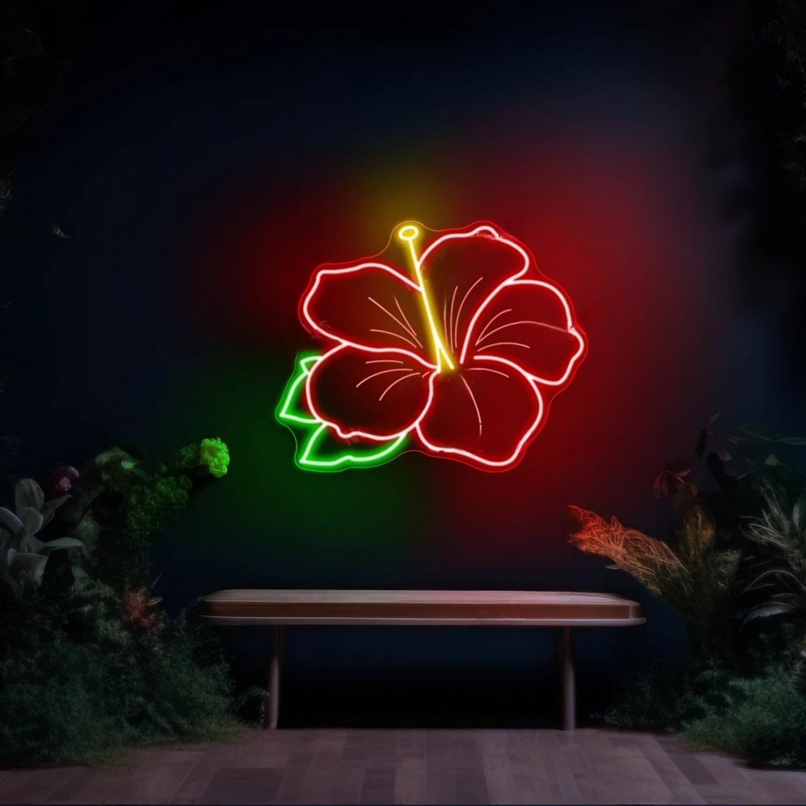 Amazon.co.jp: ハイビスカス ネオンサイン カスタム ハイビスカス