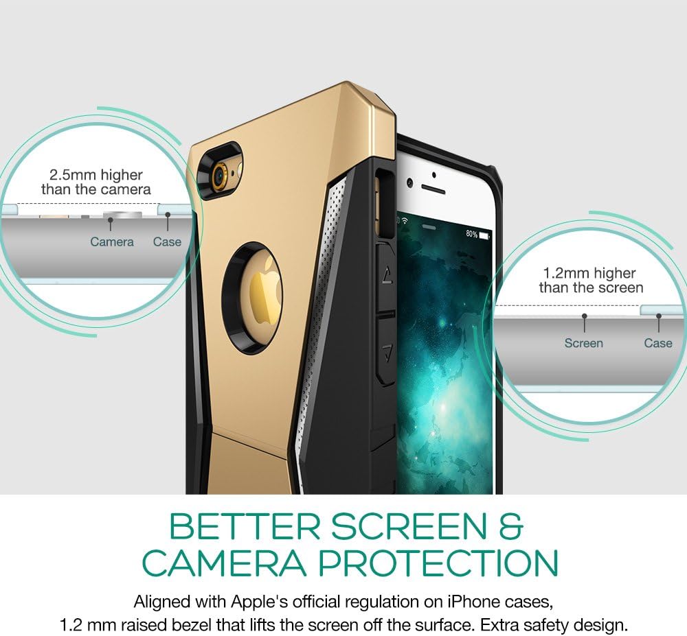 iPhone 6 Plus Case, iPhone 6s Plus Case,[Free Screen Protector ] ESR Hybrid Shockproof Bumper Protective Case Cover for Apple iPhone 6 Plus/ iPhone 6s Plus 5.5 inches-Racer Grey