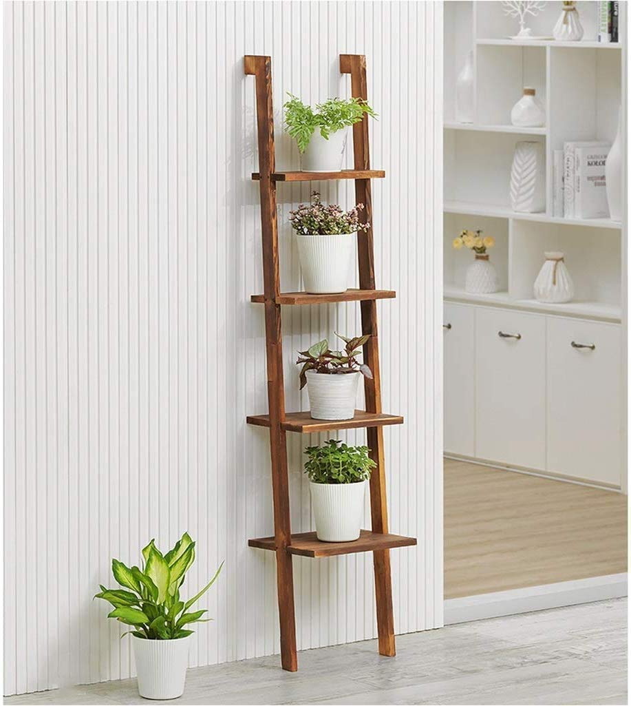 VM Decor 4-Tier Wooden Ladder Shelf - Modern Furniture for Living Room, Wooden Frame Bookcase, Plant Flower Stand, and Storage Rack Organizer with Stable Wooden Shelves (B08P9PTNR1) Amazon Price History, Amazon Price Tracker
