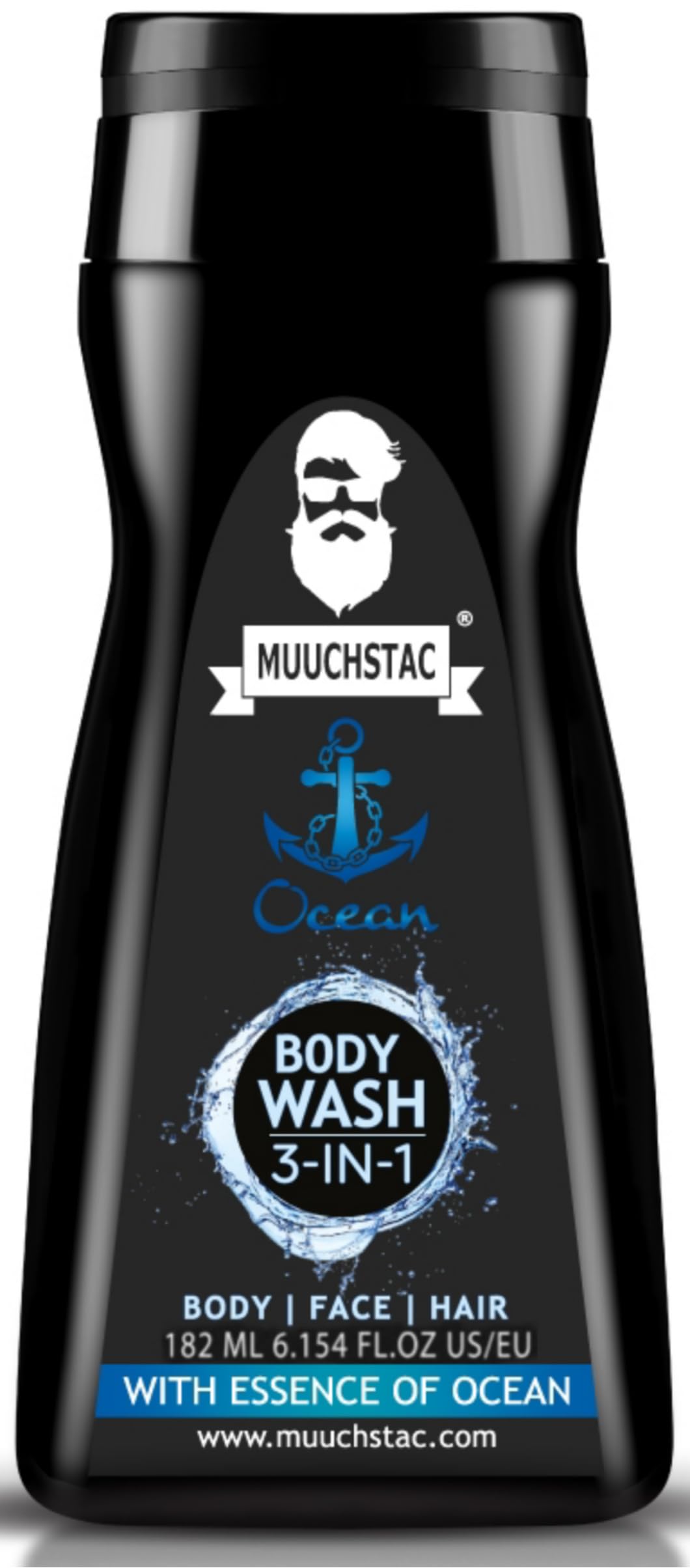 Ocean 3-in-1 Body Wash for Men | Clear Skin, Controls Sweat, Fights Body Acne & Bad Odour, Shower Gel for Long-Lasting Fresh | 182 ml