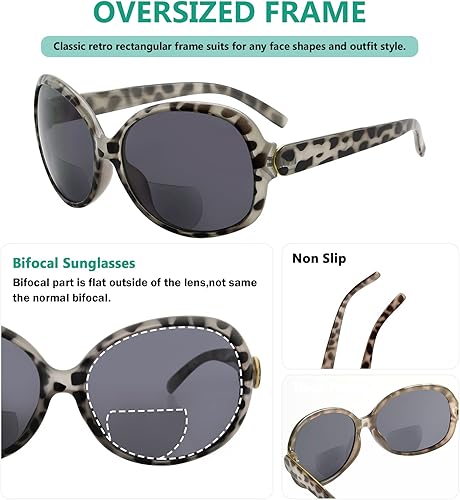 Miniatura 4 de Eyekepper Gafas de sol bifocales para mujer, lentes de sol para lectura de sol de gran tamaño