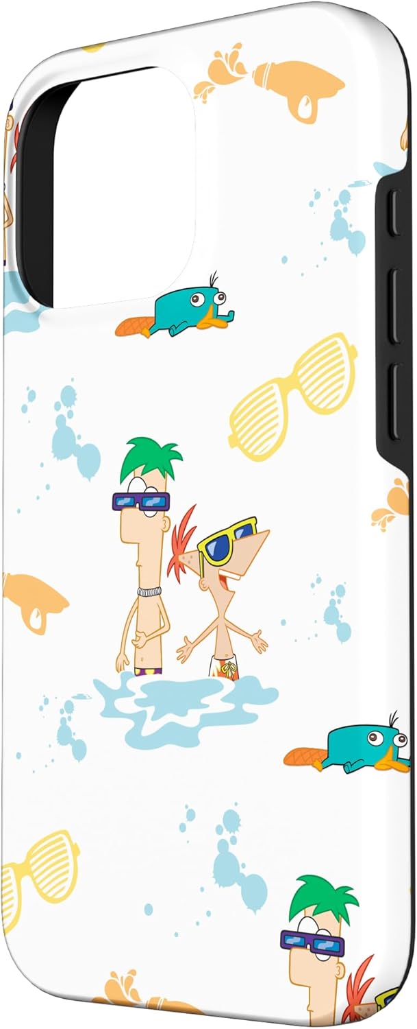 Disney Phineas and Ferb Plus Perry Summer Beach Vacation Fun Case for iPhone 16 Pro