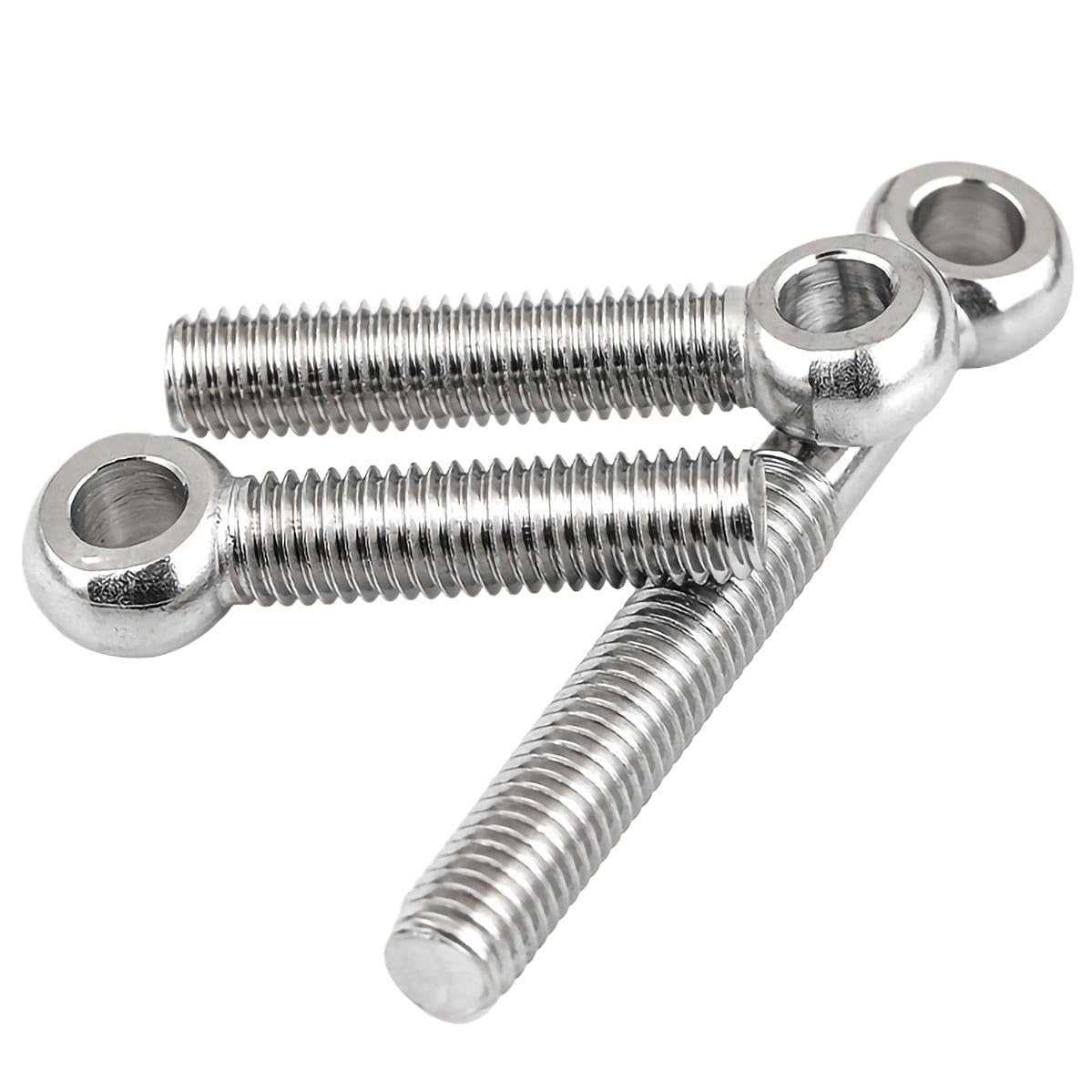 Cáncamo con tuerca, Anillo de hombro pernos de ojo M5 M6 M8 304 anillo de acero inoxidable perno de enlace ojo de pez agujero deslizante tornillo vivo ojo de pez con agujero(M8x45mm(2PCS))