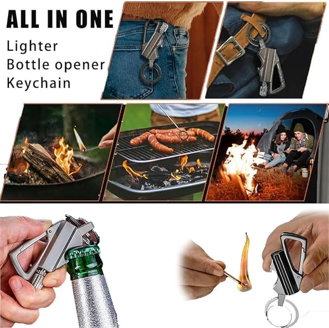 Miniatura 2 de Permanent Match Infinity Lighter, Keychain Lighter with Multitool Bottle Opener, Waterproof & Reusable, Windproof for Outdoor Camping Survival