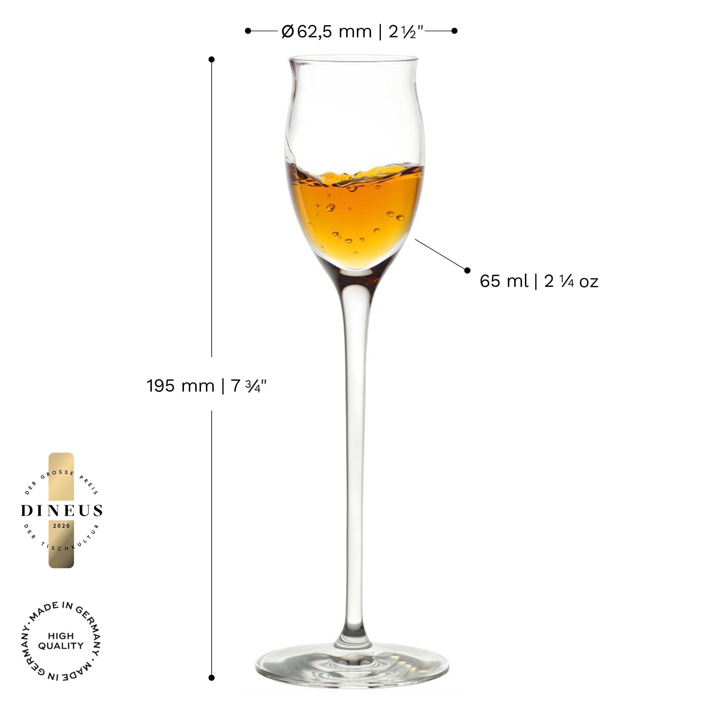 Stölzle Lausitz Likörgläser Quatrophil 6er-Set – Elegante Schnapsgläser mit Stiel ideal für Schnaps & Spirituosen – Hochwertige Grappagläser aus deutscher Herstellung – Spülmaschinen- & Stoßfest – Bild 2
