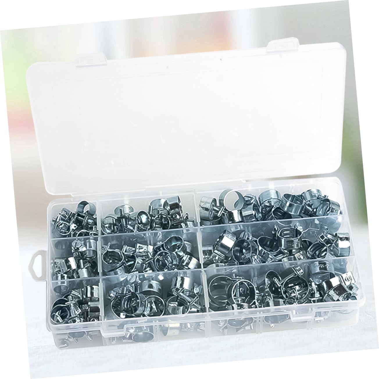 135pcs Mini Spring Buckle Metal Hose Clamp Zinc Plating Versatile for Water Fuel Silicone Hoses