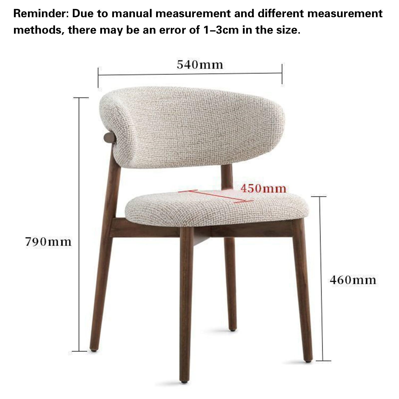 Sillas de Comedor de Madera Maciza, Modernas sillas ergonómicas, sillas de Tela para Salas de Estar, hoteles y restaurantes. 2 Pieces