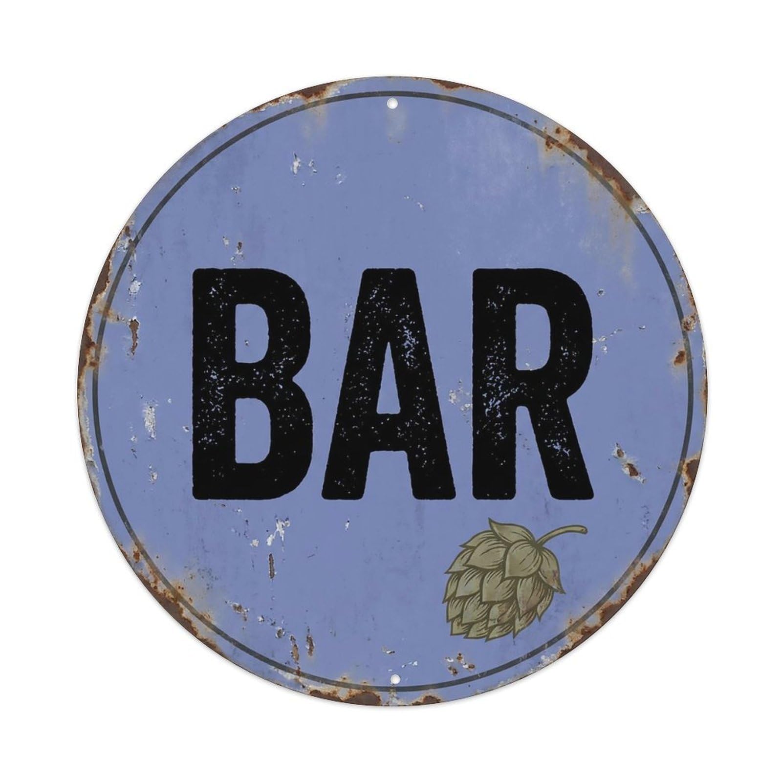 Vintage Beer BAR Periwinkle Blue Retro for Pub Metal Tin Sign