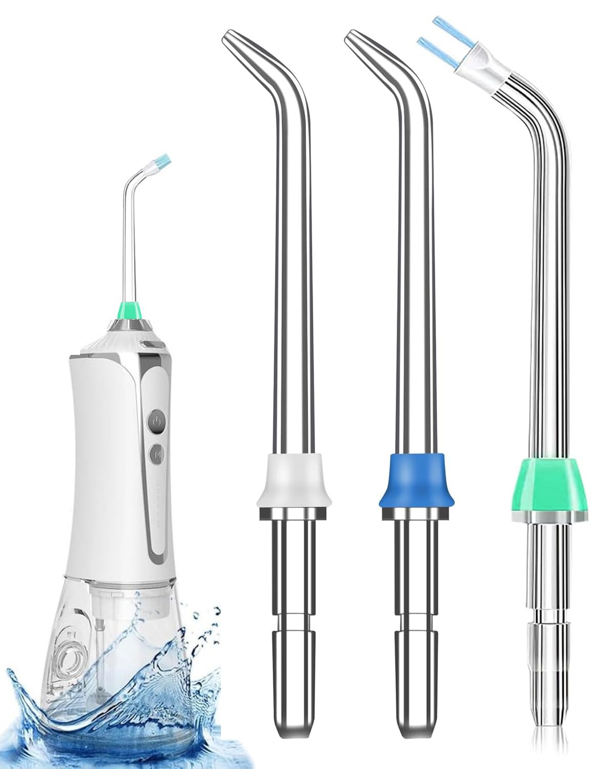Set di 3 Punte di Ricambio per Idropulsore Dentale, Ugelli Compatibili con perWaterpi WP-100, WP-660 e Altri Modelli, Accessori per Irrigatori Orali, Spruzzo Acqua Dentario