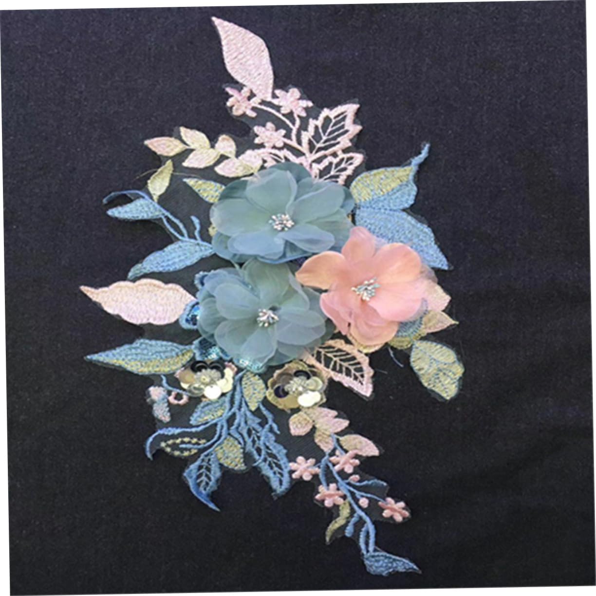 Adornos para Ropa, Parches Bordados de Tela Flores