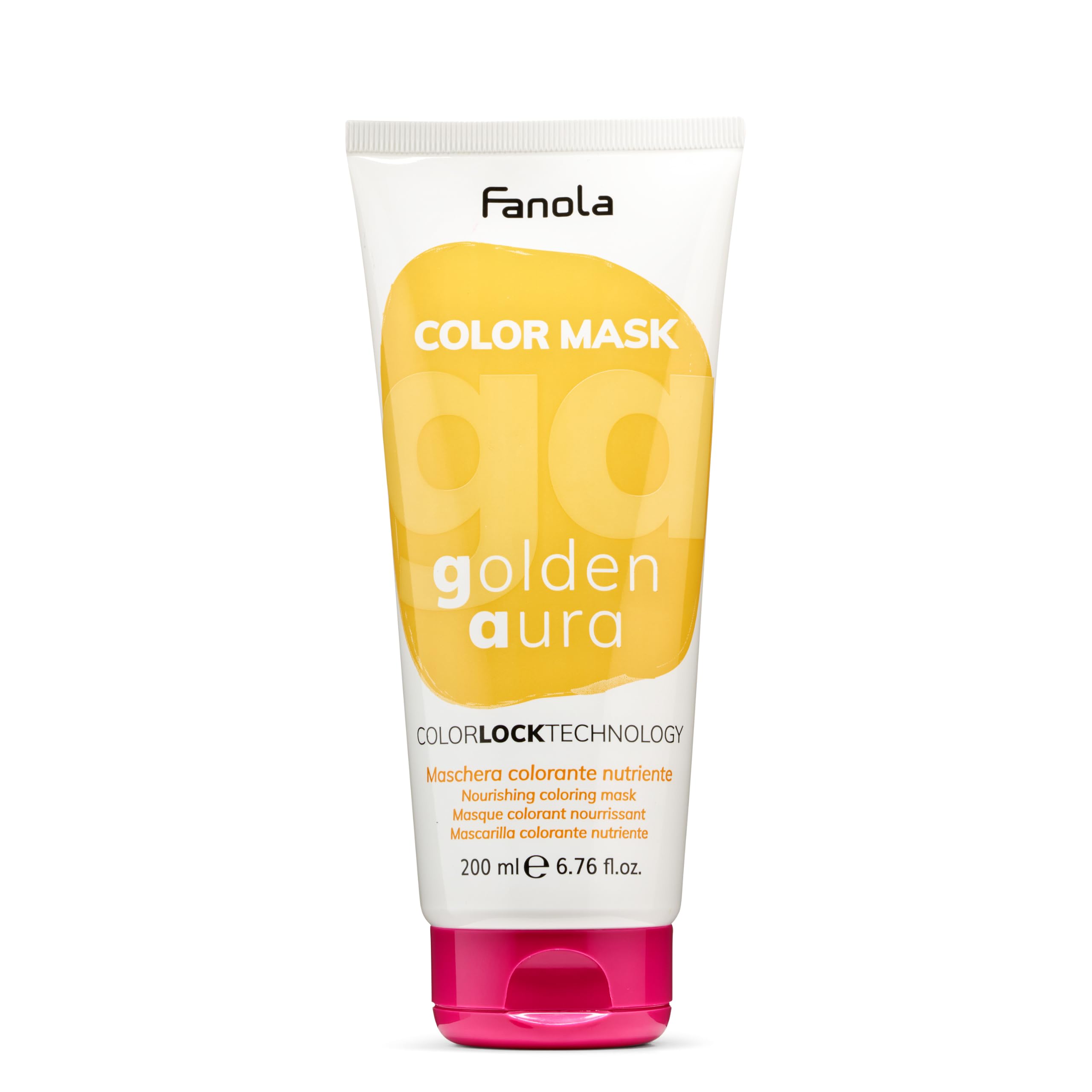 Fanola Nourishing Colour Mask, Nourishing and Conditioning Pigmented Hair Mask to Intensify Color and Temporarily Dye Hair, for Natural, Coloured and Bleached Hair, Golden Aura Shade, 200ml