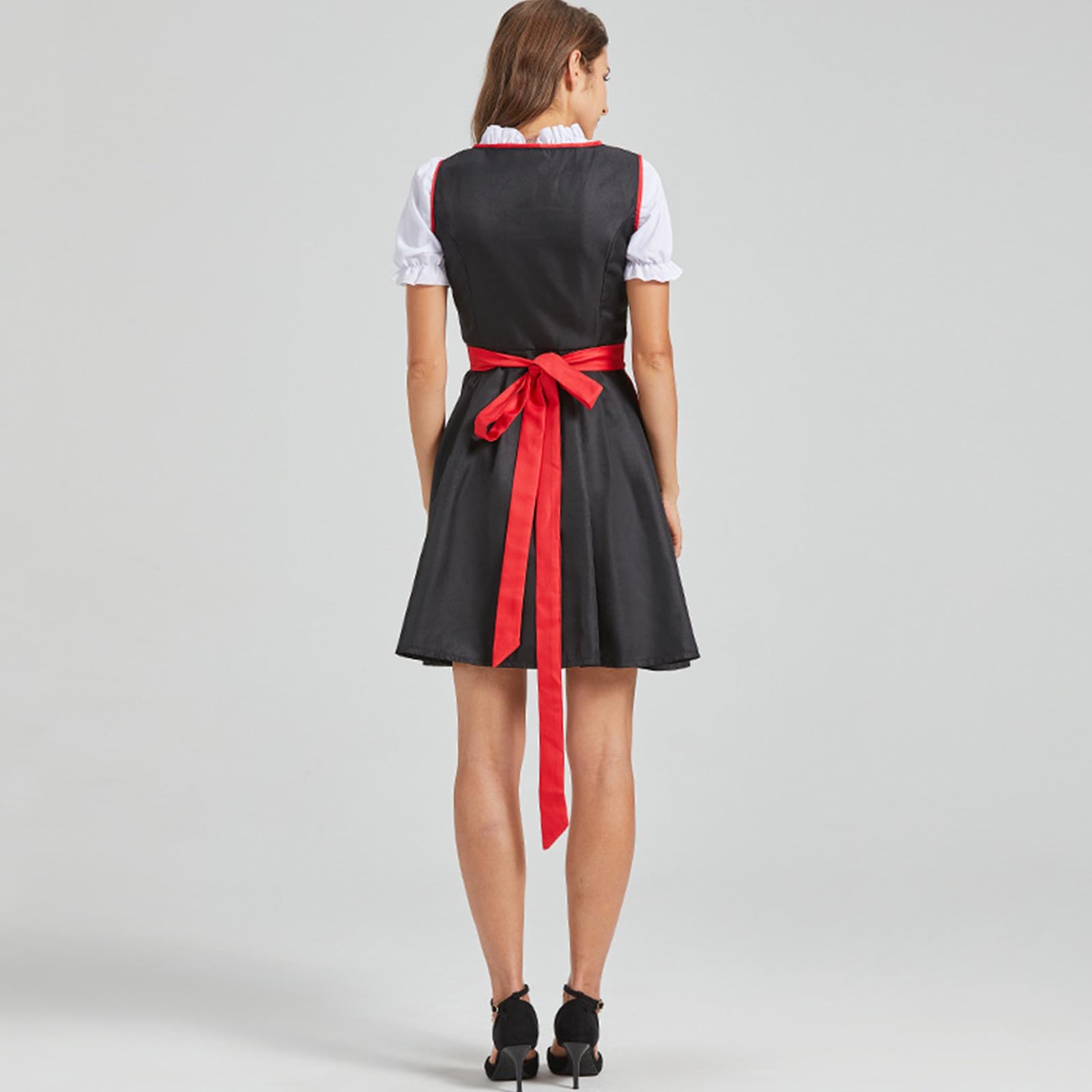 Dirndl Rot Damen Midi Dirndlschürze Dirndlbluse Dirndl Kleid Trachtenmode Trachtenkleid Trachten Trachtenrock Damen Mit 3 Teilig Oktoberfest Damen Outfit Grosse Grössen Wiesn Outfit