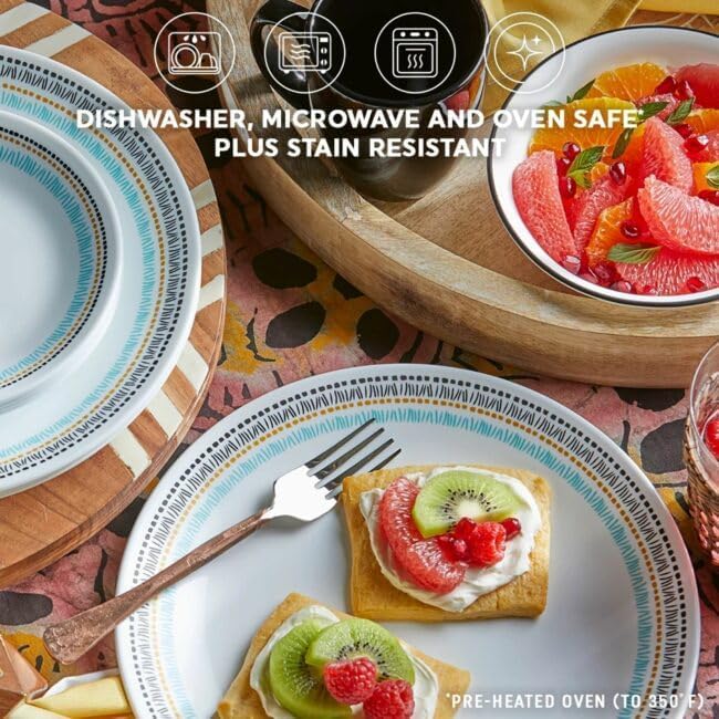 Miniatura 5 de Corelle Paloma - Juego de vajilla de 16 piezas, servicio para 4 personas