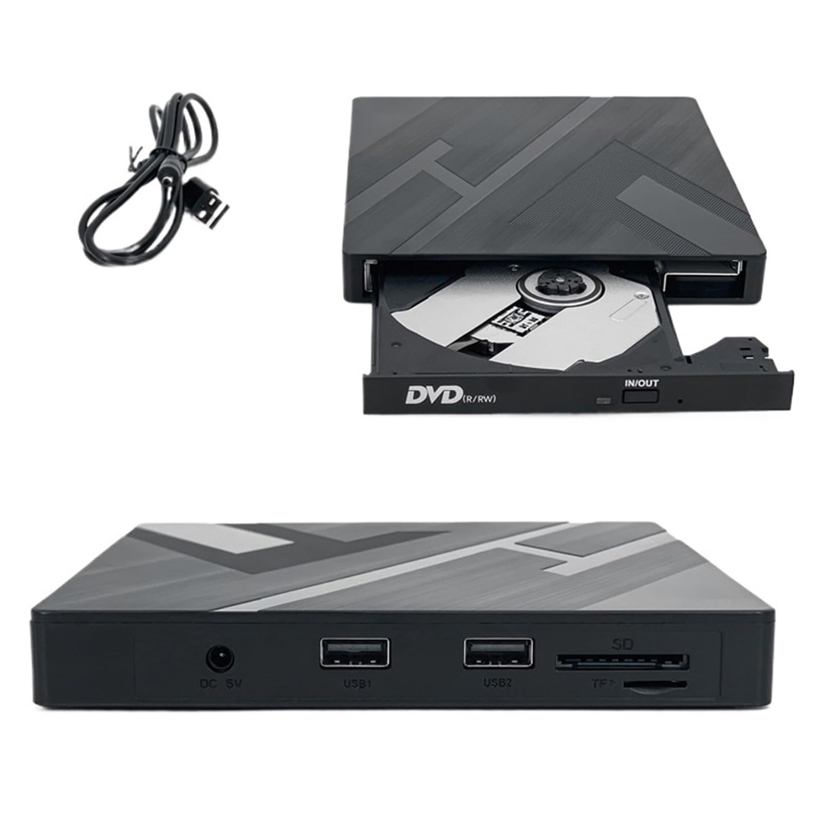Lettore Dvd unità Ottica USB Esterna unità Ottica Dvd Laptop Desktop Masterizzatore CD Universale unità Ottica Mobile Tipo C(5-in-1 Optical Drive)