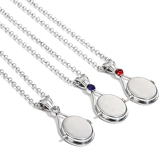 ACOLY 3pcs Mermaid Locket Necklace, H2O Imprint Shell Necklace, Gift for Women and Girls