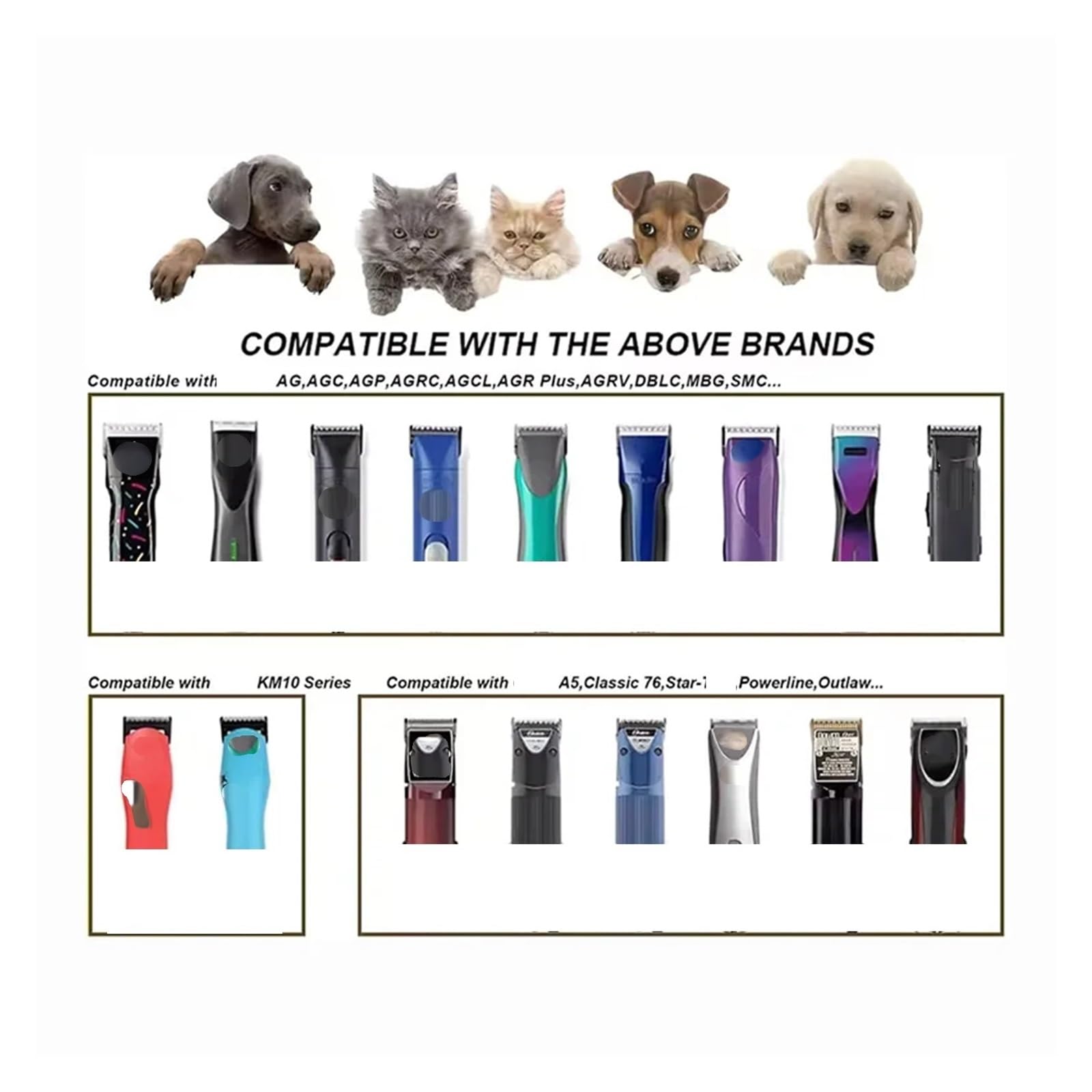 Cuchilla De Cerámica Desmontable for Peluquería Canina HT De 3/4 Pulgadas, Compatible Con Oster,A5,Compatible Con Wahl,cortauñas for Animales De La Serie KM(3-4 HT 2PC)