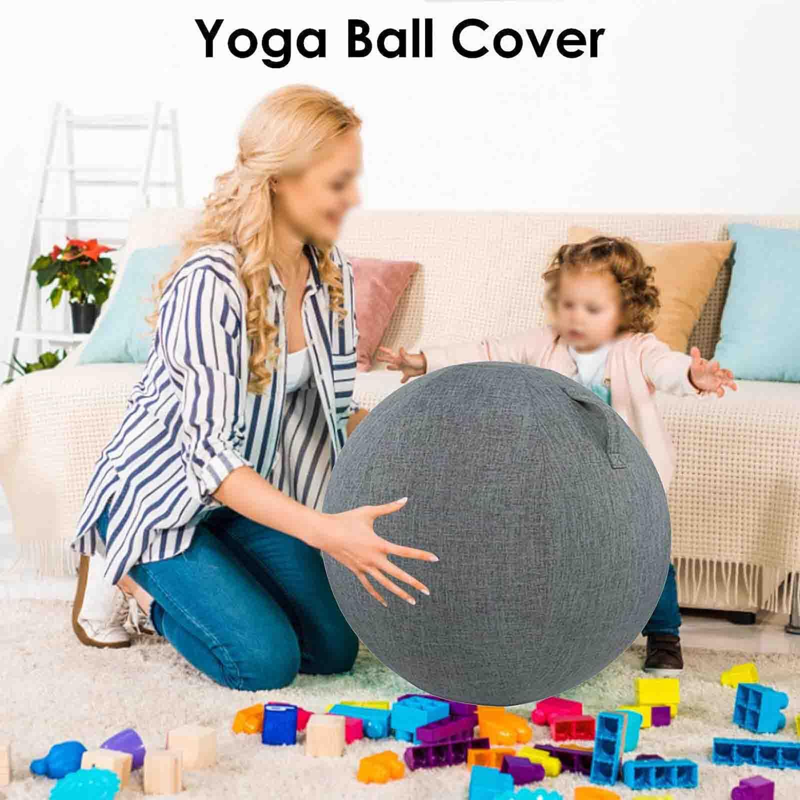 Sitzball Gymnastikball 55Cm 65Cm 75Cm, Ballstuhl Mit Ballauflage - Waschbarer Leinenbezug Sitzball Yoga Ball Für Zuhause, Zuhause & Büro Alternative Zum Stuhl,001,65cm