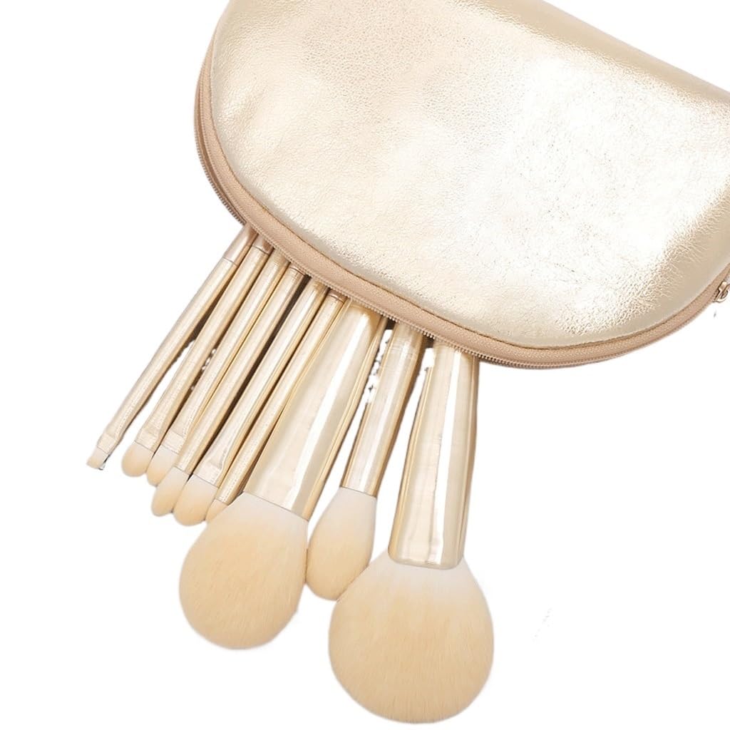 Set di pennelli for trucco da 9 pezzi, set completo portatili, ombretto, pennello in polvere