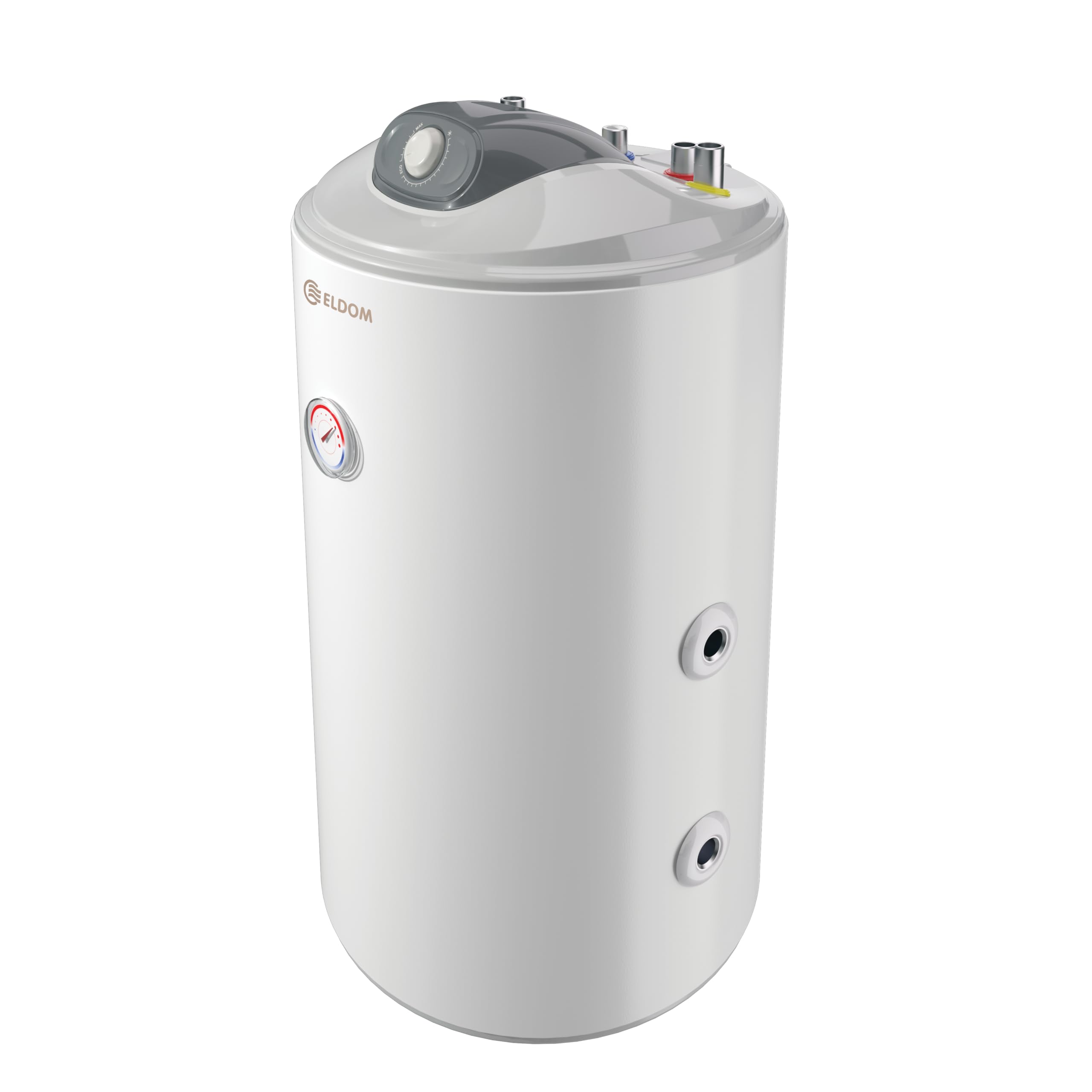 80 Liter Kombispeicher kombinierter Warmwasserspeicher mit 1 Wärmetauscher und 2000W Heizlement als Unterstellspeicher - Anschlüsse nach oben -