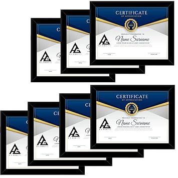 AG CRAFTS Photo Frame A4 Size For Wall Picture Frame For Home and Office Decoration (7 Set Photo Frame) (Black)