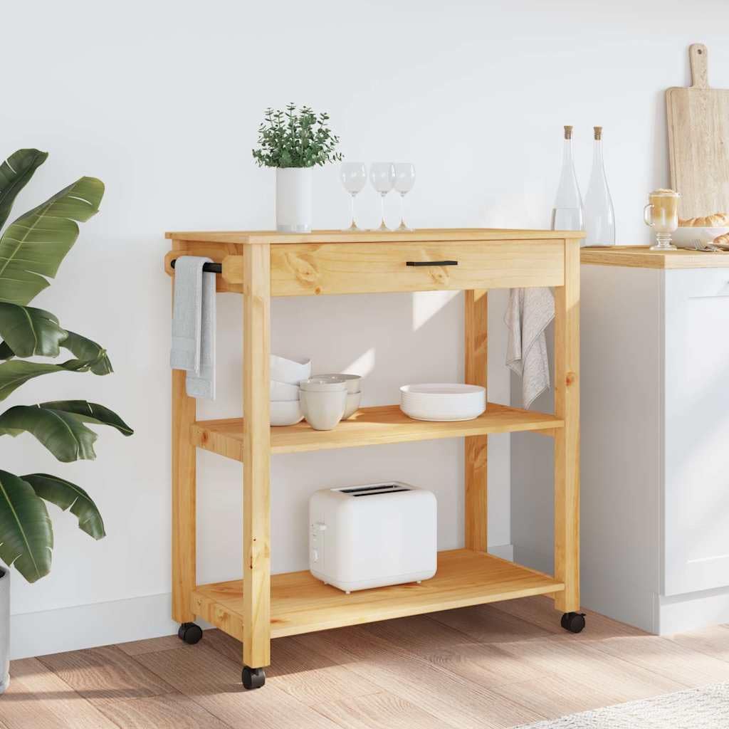 Monza - Carro de cocina (84 x 40 x 88,5 cm, madera maciza de pino)