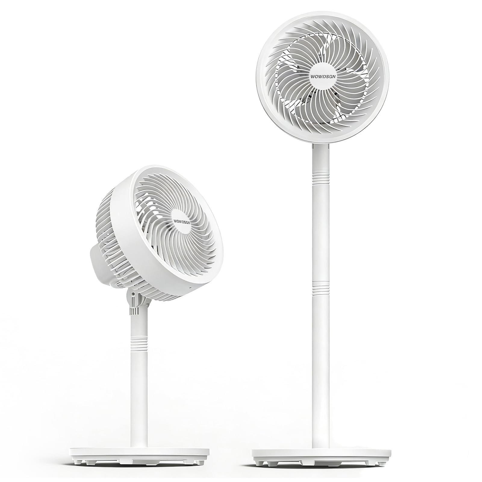 WOWDSGN Standventilator 2-in-1 Stand- & Tischventilator, 3 Geschwindigkeitsstufen, 36,8–106cm höhenverstellbar, 38W Kraftvoller 5-Blatt Lüfter Ventilator Luftzirkulation für Schlafzimmer