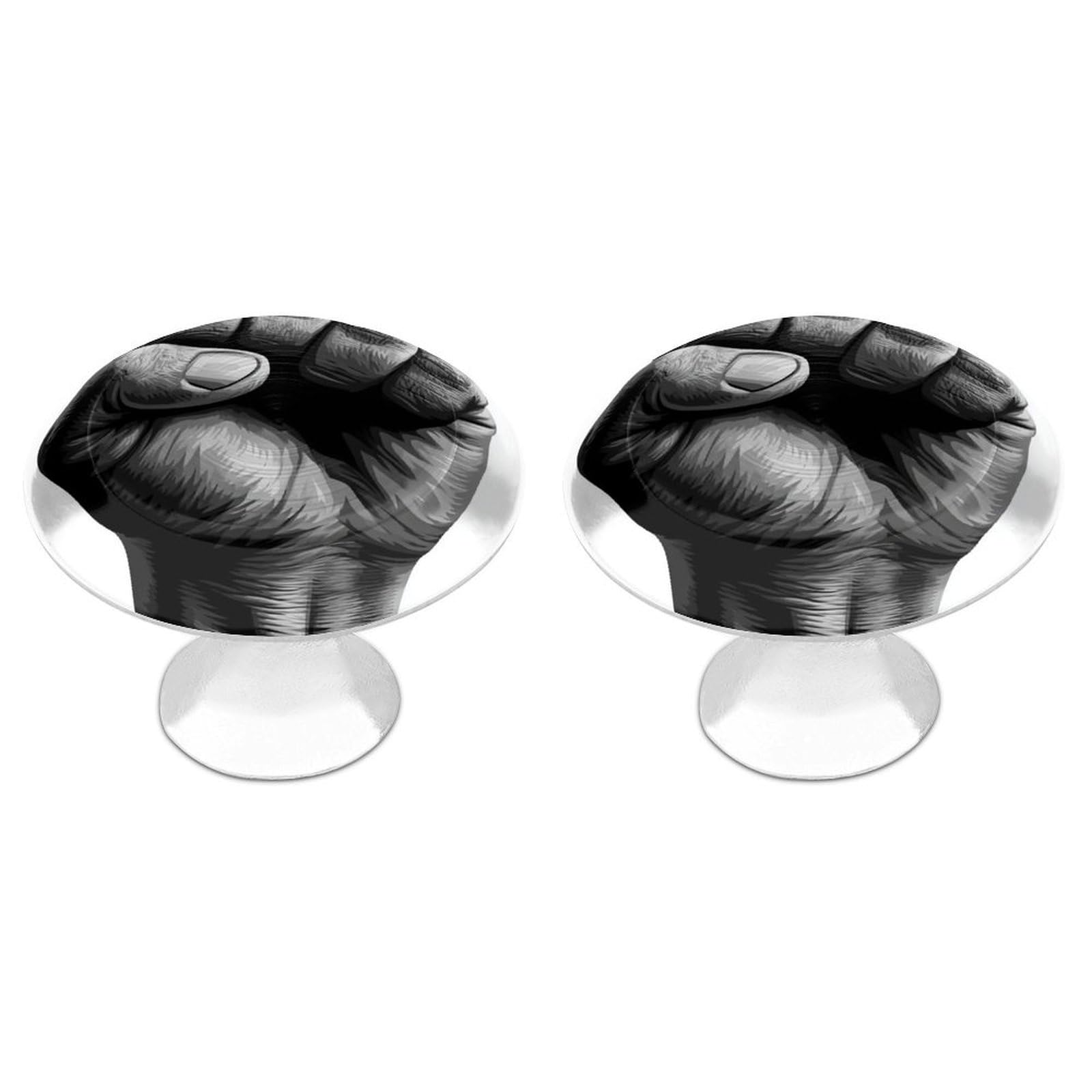 Jubonexis Simple Fist Black and White Round Drawer Cabinet Knobs Handles with Screws,2 Pcs, Drawer Dresser Knob Pulls Decor for Wardrobe Cupboard Home Office Kitchen