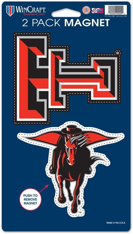 Wincraft NCAA Texas Tech University WCR29072014 Magnets (2 Pack), 5" x 9"