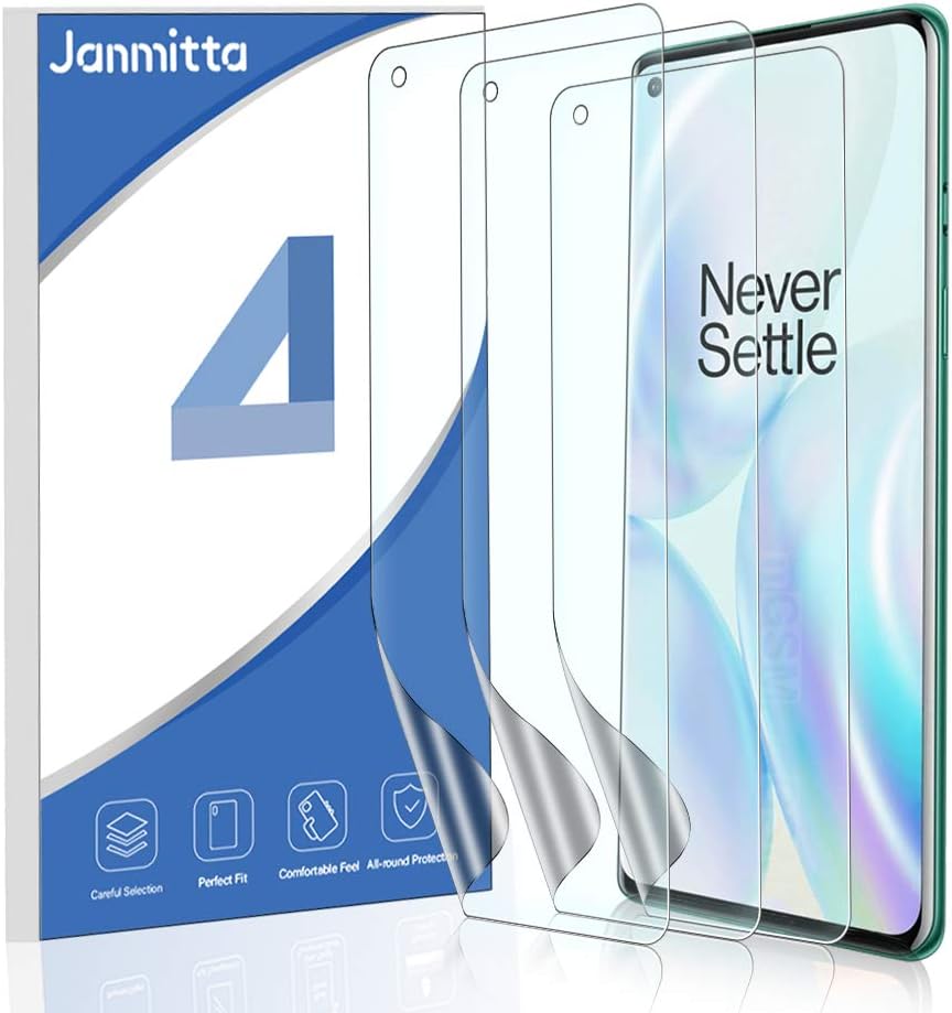 [3 Pack] Janmitta Screen Protector for Oneplus 8, [Not Glass] [Full Coverage] [Bubble Free] [Anti-Scratch] [HD Clear] Flexible TPU Film for Oneplus 8