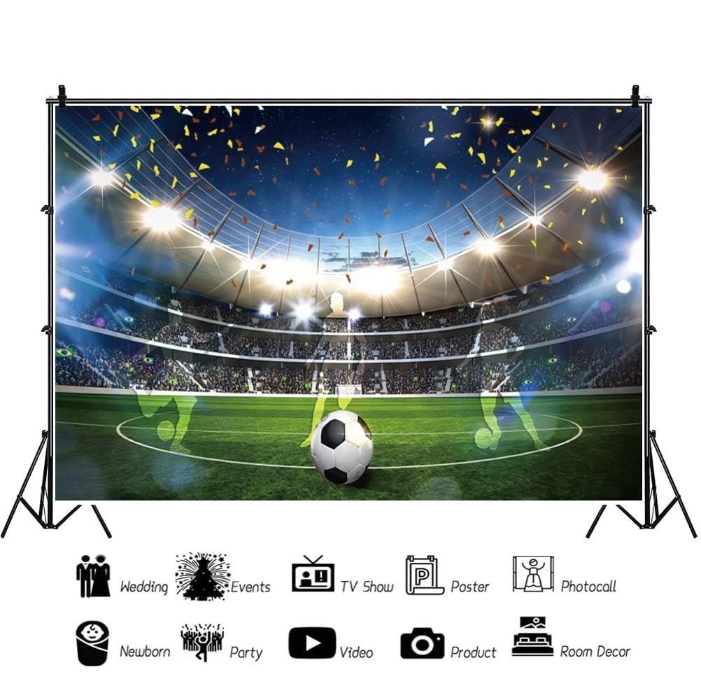 Sfondo A Tema Calcio 180x110cm - Decorazione Compleanno Con Campo Da Calcio - Foto 12
