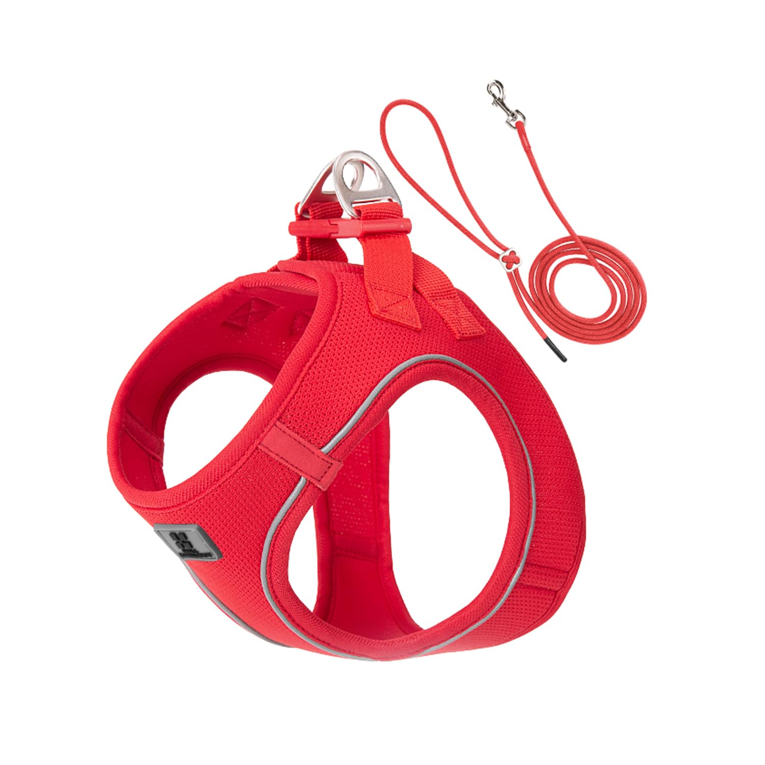 SMALL COMBINATION Dog Harness Leash Set for small medium dog Adjustable Reflective Puppy Cat Harness pet Vest Chihuahua Yorkies Outdoor Walkin (Red, M) — image 1