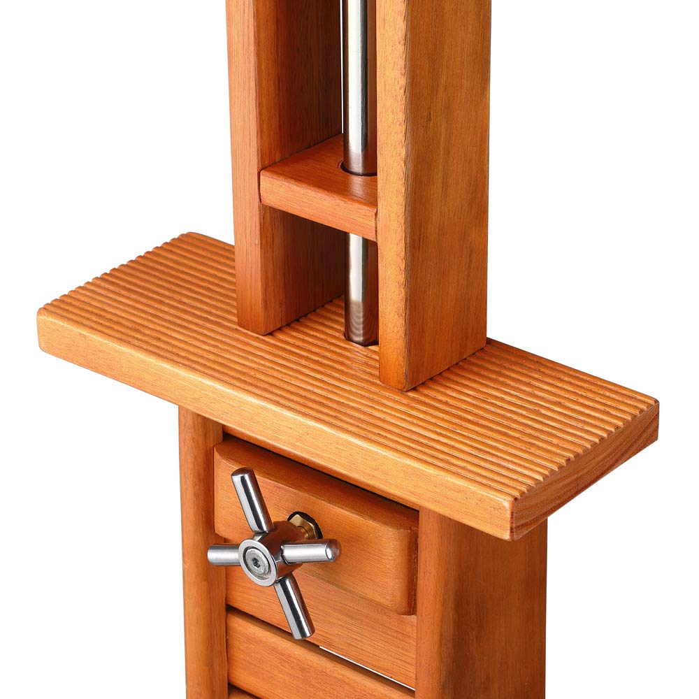 Deuba® Gartendusche FSC®-zertifiziertes Eukalyptus Holz Großer Chrom Duschkopf 223cm Sauna Pooldusche Outdoor Dusche