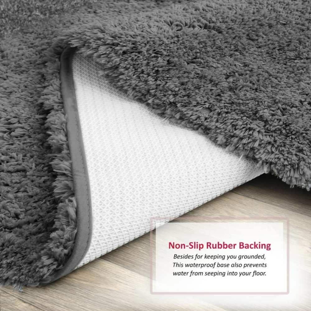 Z 3 chłonnych mat do kąpieli Gumowe dywaniki łazienkowe, 17x24, 20x32, 32x48 Zestawy akcesoriów łazienkowych, szary, 2 sztuki